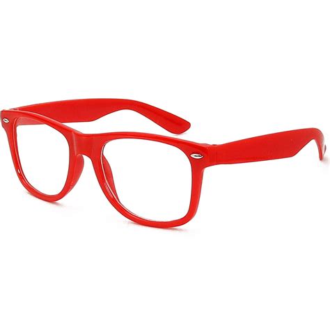 red clear lens fashion glasses.